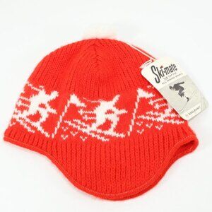 Vintage Eagleknit Ski-Mate Cap Knit Skiing Winter Hat Sports Pom Pom New